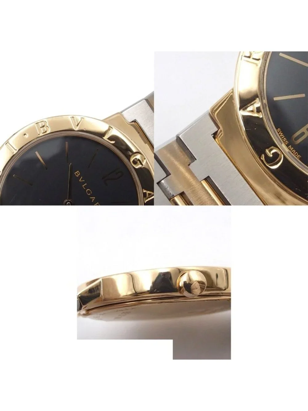 Bvlgari Black 18K Yellow Gold SS Watch Quartz